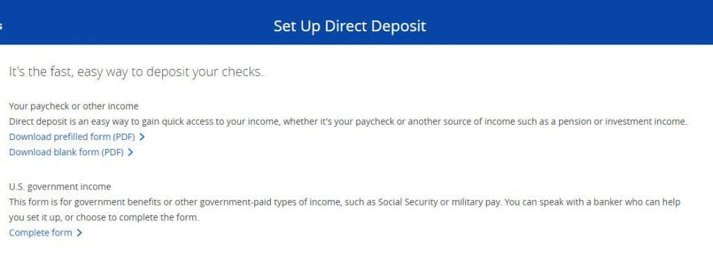 chase bank set up a direct deposit 2