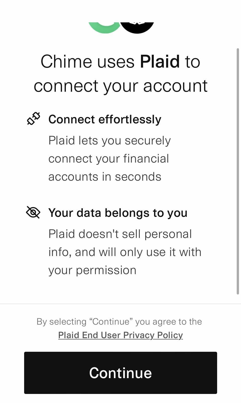 Agreement to use Plaid when linking Chime account