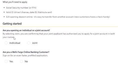 wells fargo declare joint account