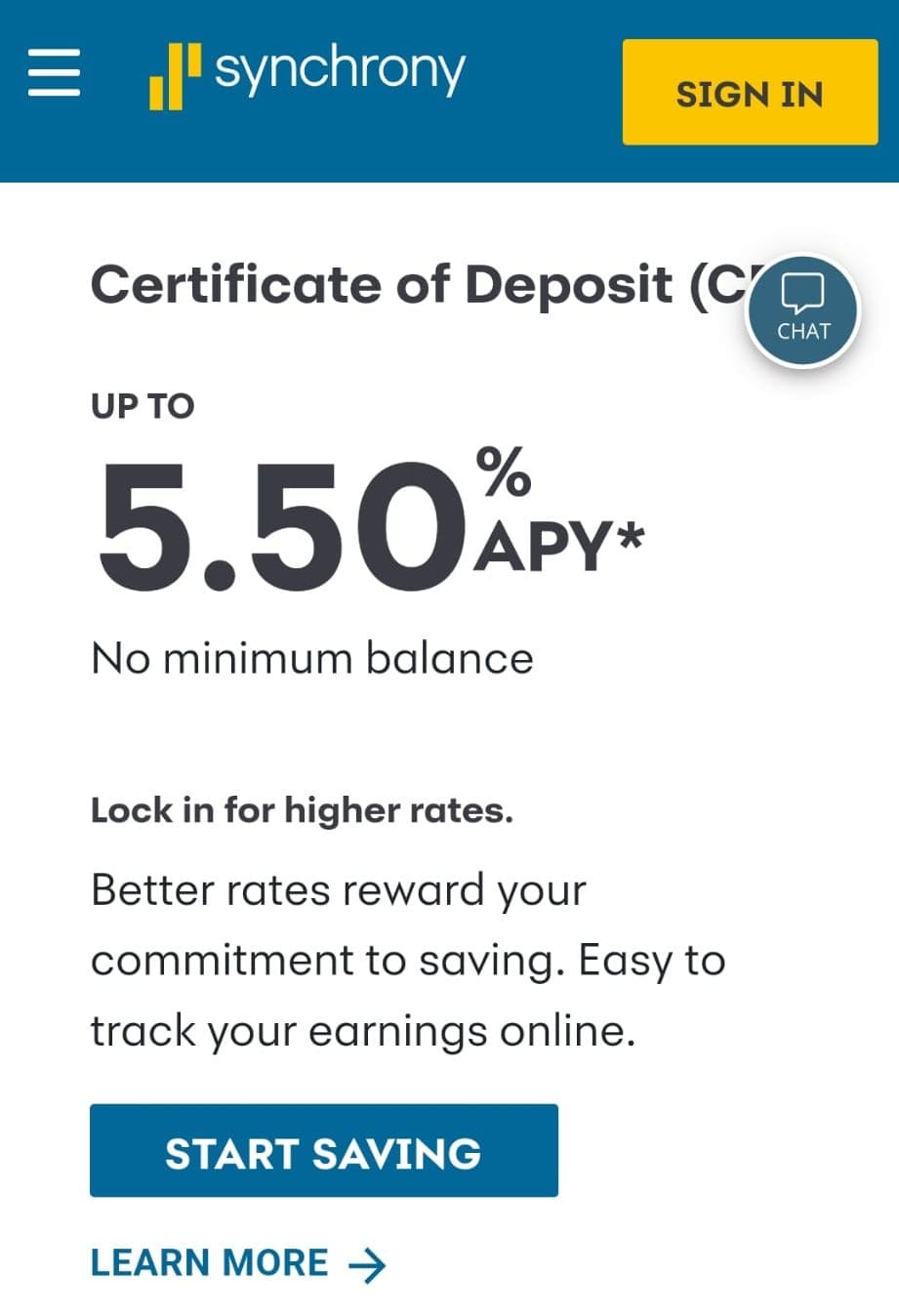 Synchrony apply for cd