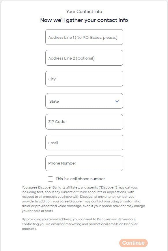 Discover CD Account contact info