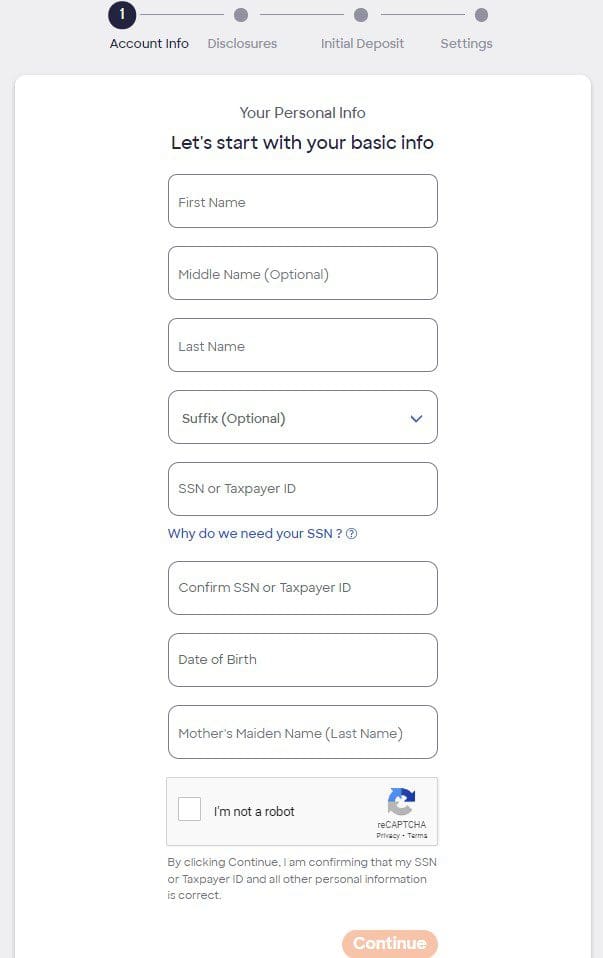 Discover add personal info