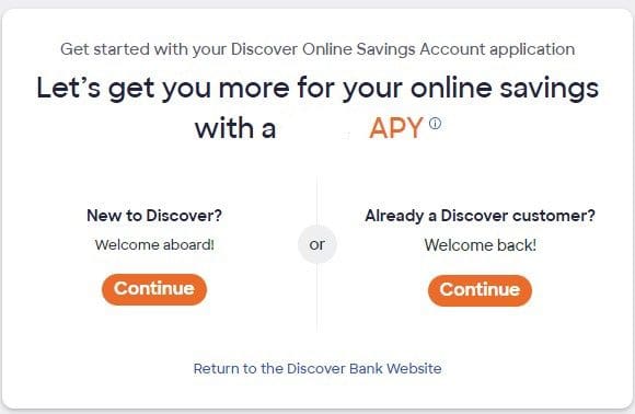 discover savings start application