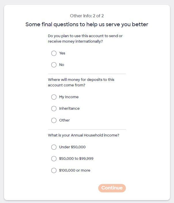 income questions discover application