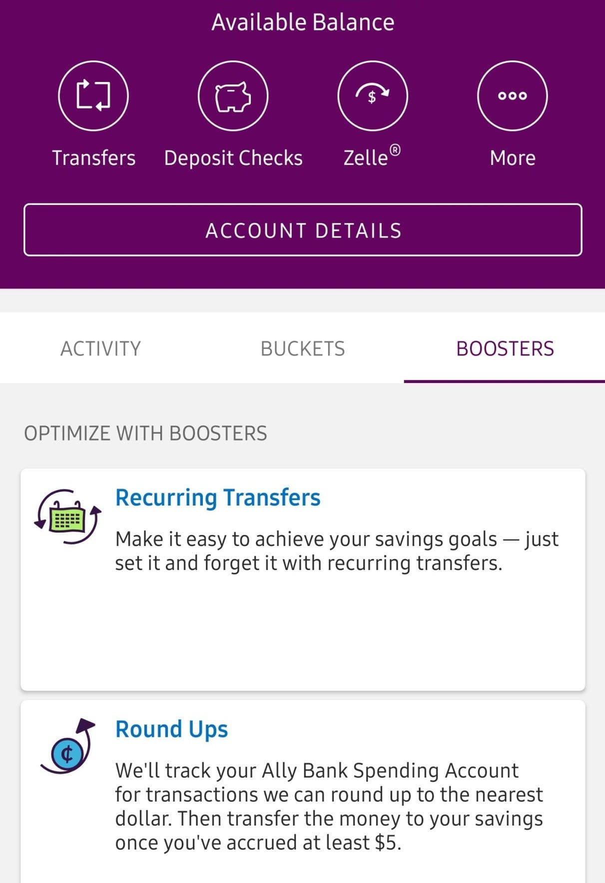 Ally savings boosters