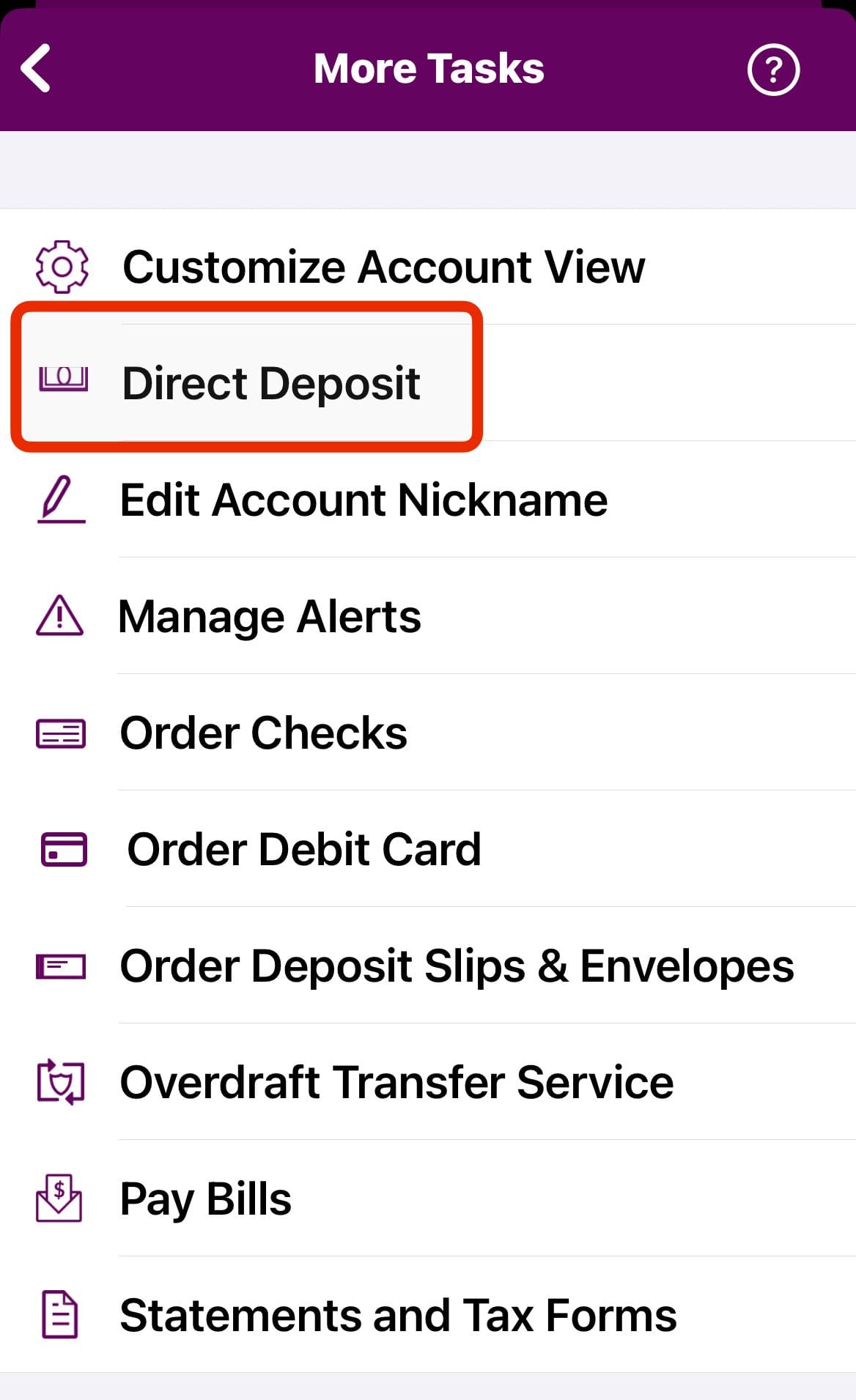 Ally set up direct deposit