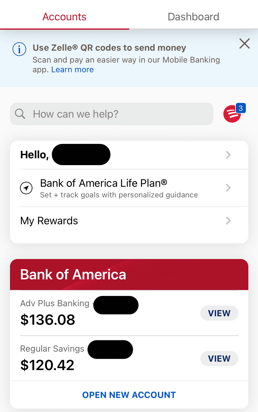 BofA account summary