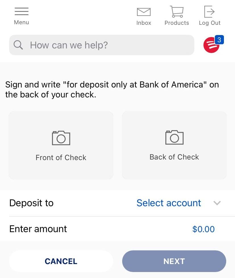 BofA Mobile Deposit