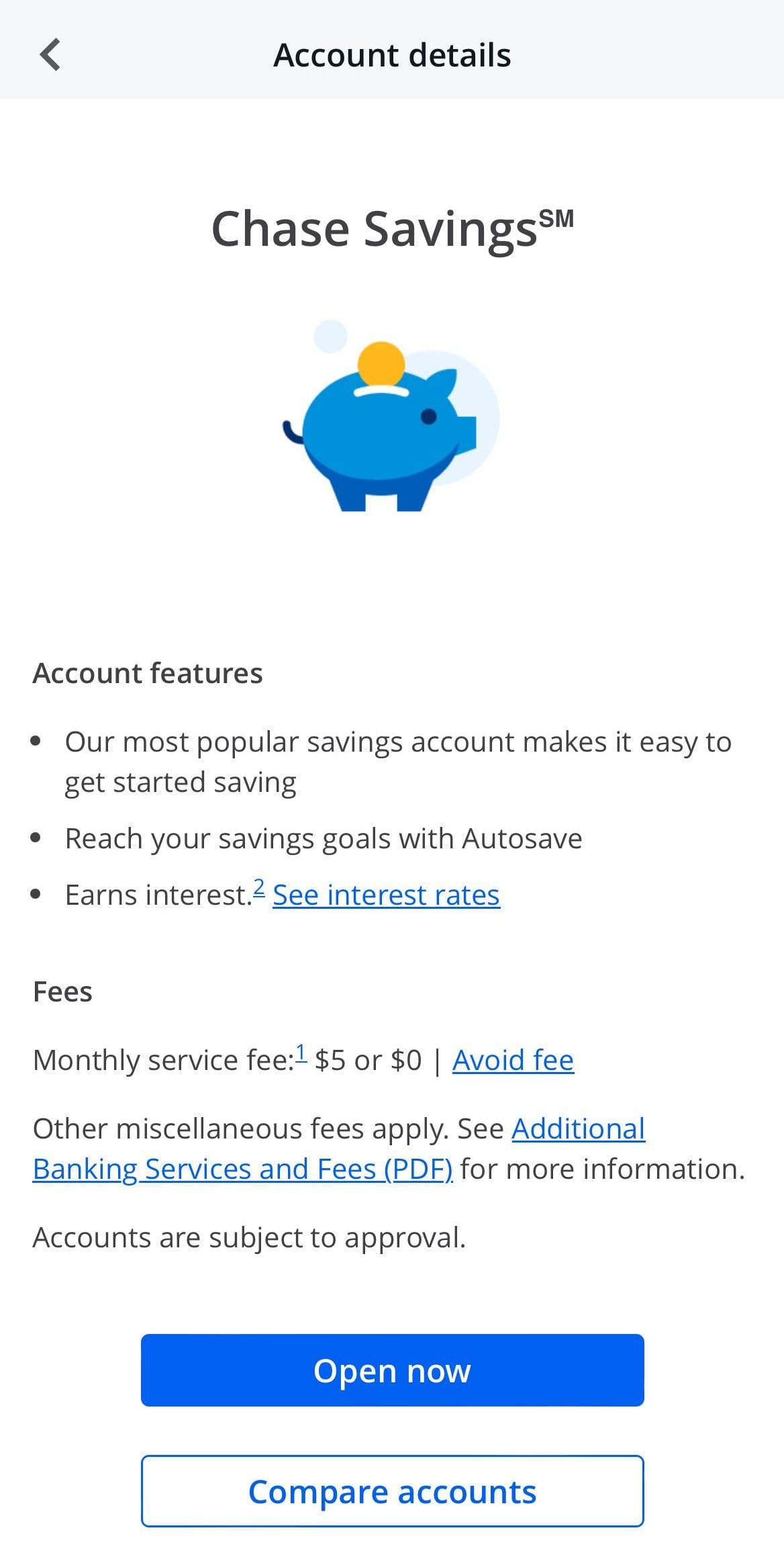 Chase savings details