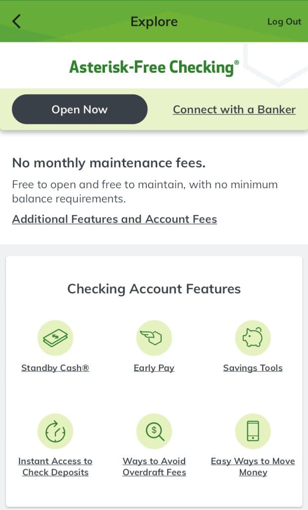 Huntington Bank checking features