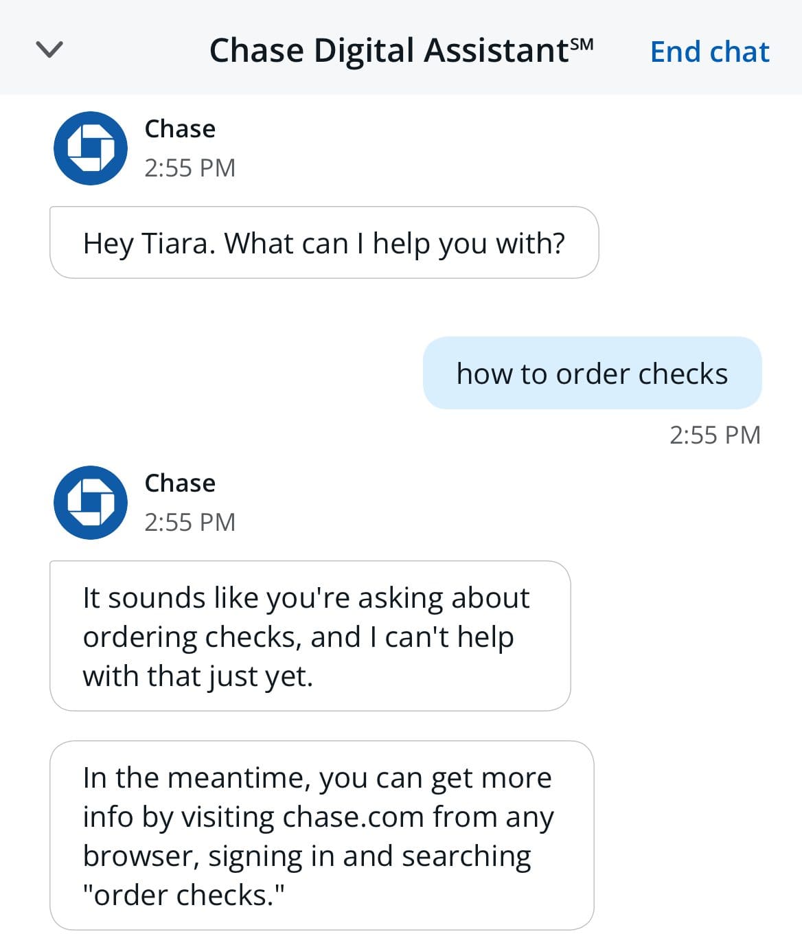 Chase digital assistant