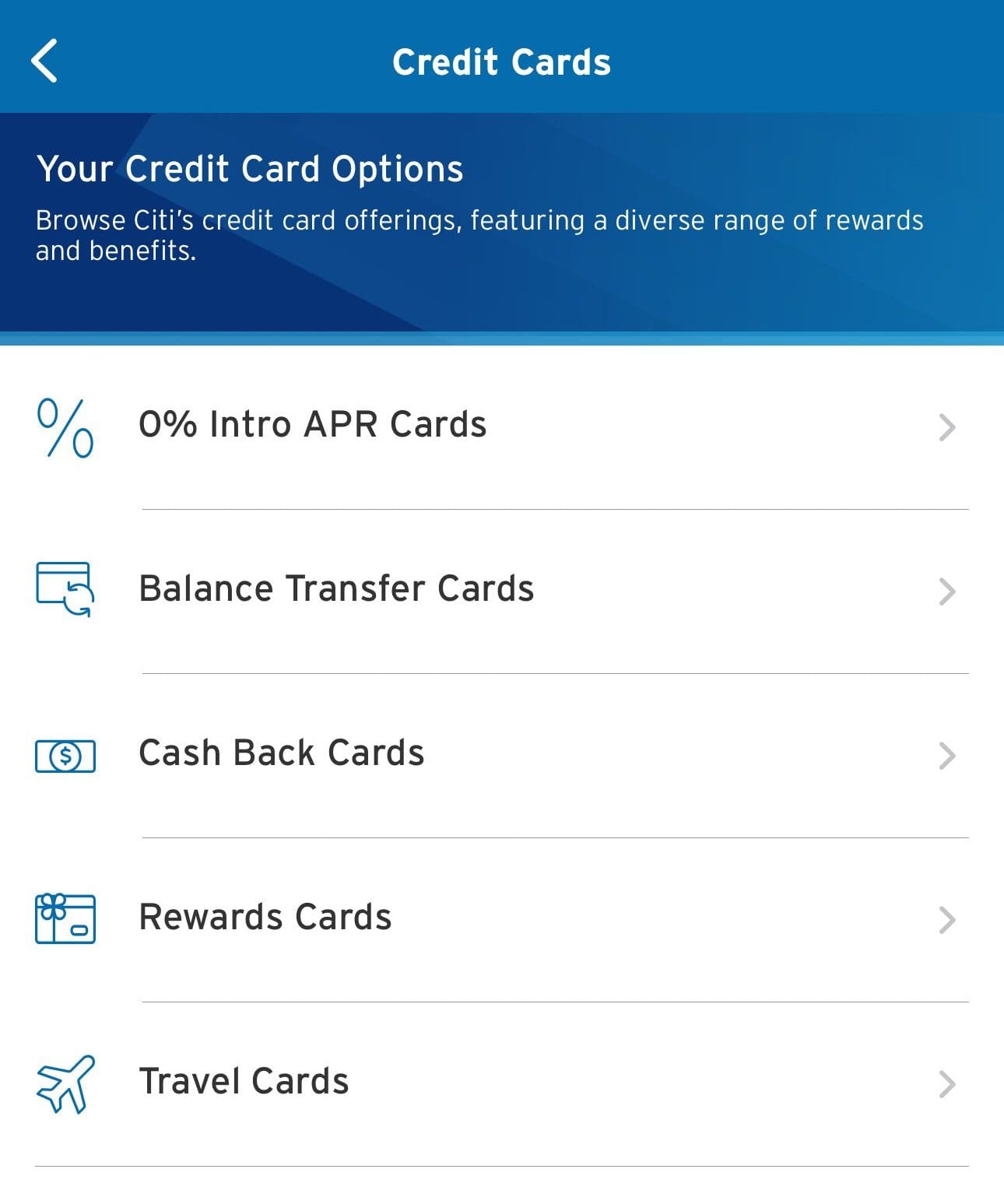 Citi credit card options