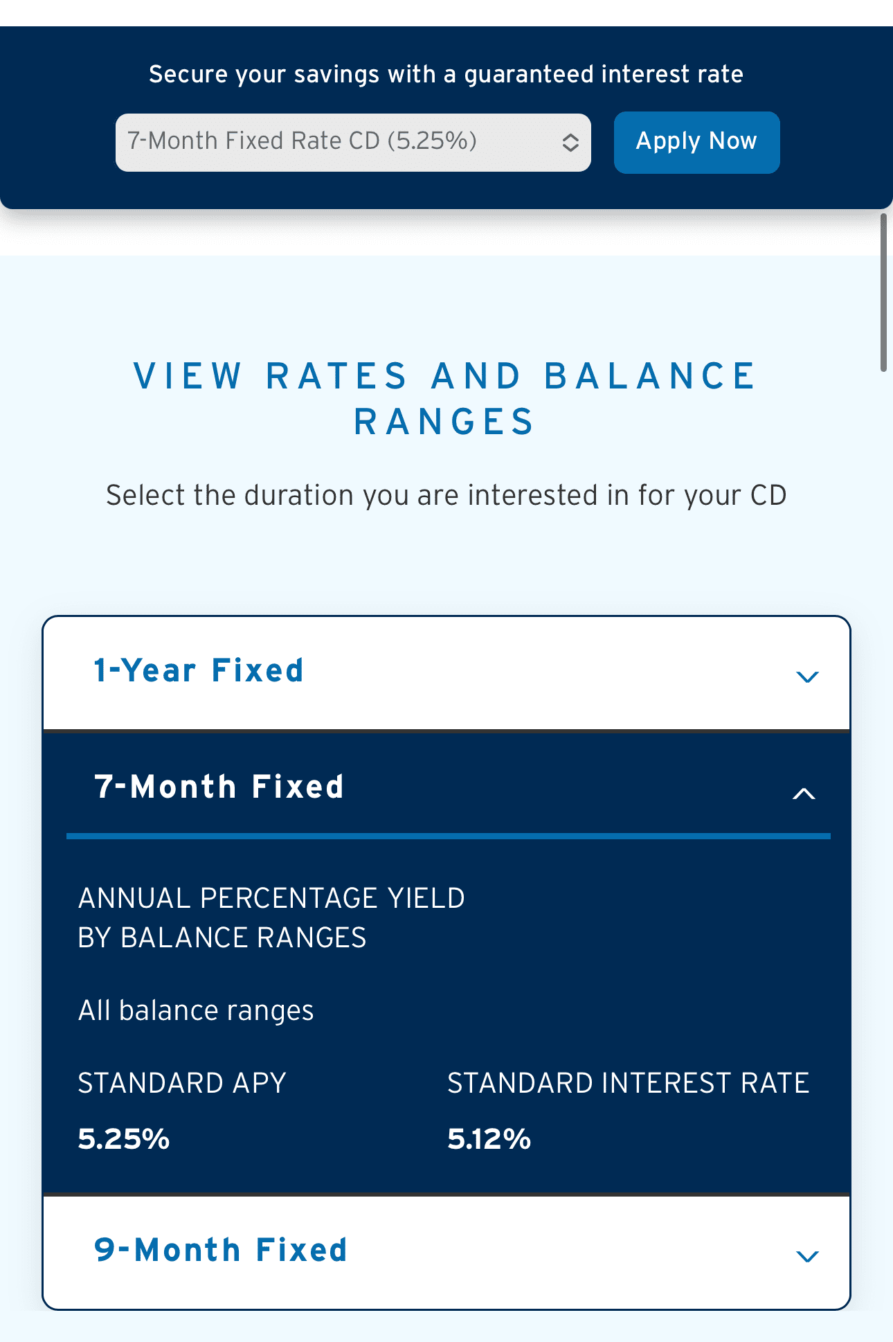 Citi view CD rate example