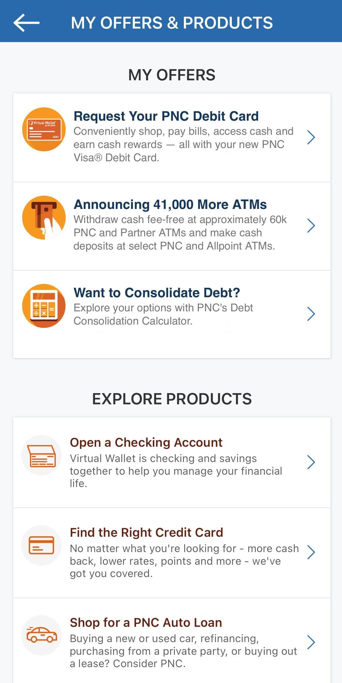 PNC offers and products