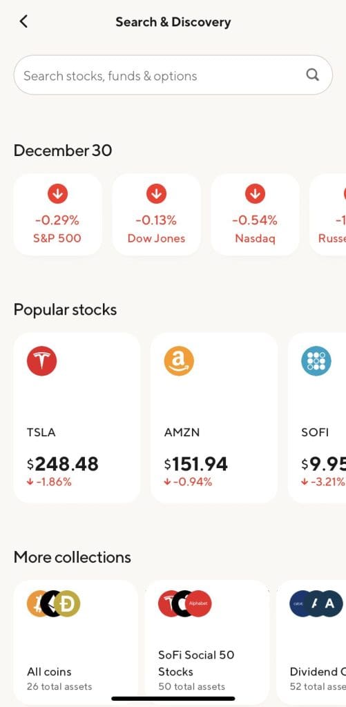 SoFi Invest: search and discover stocks