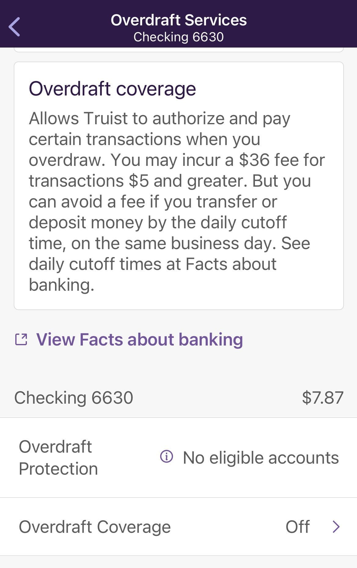 Truist Overdraft Coverage