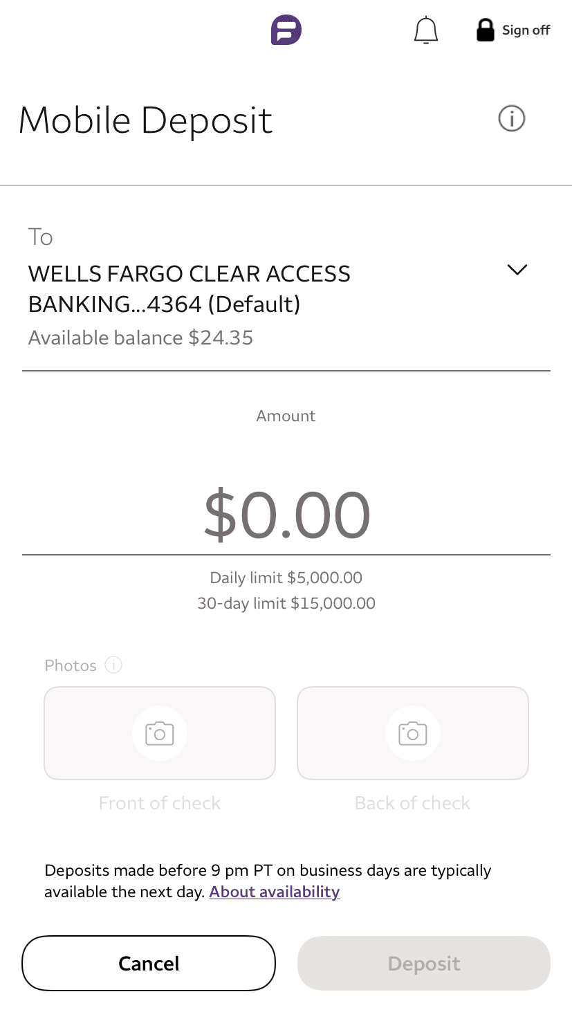 WF Mobile Deposit